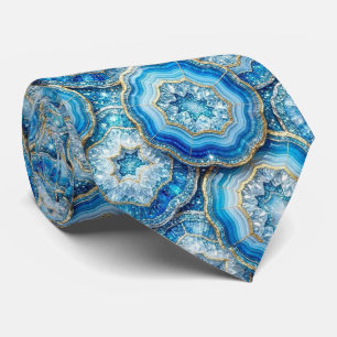 Luxus-Faux-Seide Ozeanblauer Geoden-Schlips Krawatte