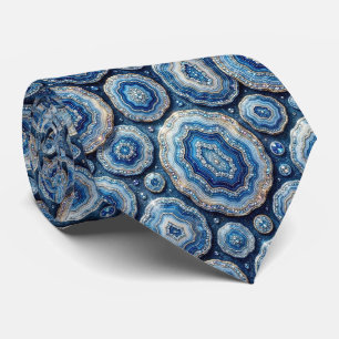 Luxus-Faux-Seide Ozeanblauer Geoden-Schlips Krawatte