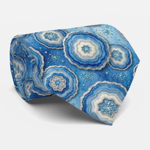 Luxus-Faux-Seide   Ozeanblauer Geoden-Schlips Krawatte
