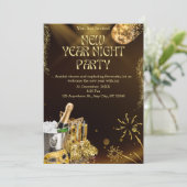 Luxus-Feier zum digitalen Neujahrsabend Einladung (Stehend Vorderseite)