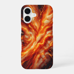Luxus-Feuer-Molten-Lava-Telefonhülle Glühend Orang iPhone 16 Hülle
