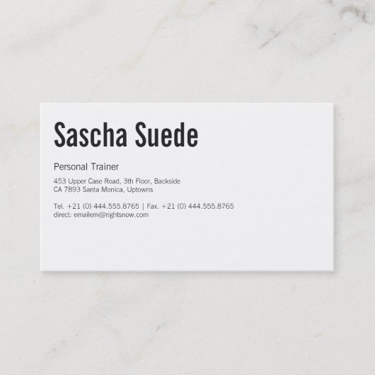 Luxus-Fitness-Lehrer Schwarz-weiß beruflich Visitenkarte (Vorderseite)