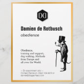 Luxus Fleyer mit Goldrand für Hundeschulen Flyer (Hinten)