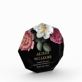 Luxus Floral Black Gold Personalisiert Fotoblock (Links)