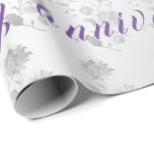 Luxus Floral Happy Silver 25. Jubiläum Geschenkpapier (Rolleneckpunkt)