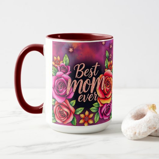 Luxus Floral Moderne Geschenksammlung Tasse (Mit Donut)