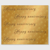 Luxus Floral Rose Happy Gold 50 Jahre Jubiläum Geschenkpapier (Flach)
