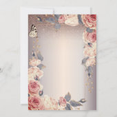 Luxus Floral, Schmetterling, Licht 60. Geburtstag Einladung (Rückseite)