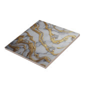 Luxus Flüssig-Gold & Weiß Marmor Design Fliese (Seite)