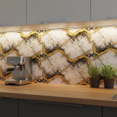Luxus Flüssiggold Weiße Marmor Eleganz Fliese