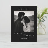 Luxus-Foto in Schwarzweiß Save The Date (Stehend Vorderseite)