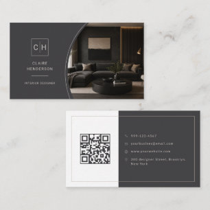 Luxus-Foto-Monogramm-QR-Code-Designer Visitenkarte