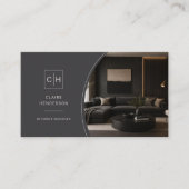 Luxus-Foto-Monogramm-QR-Code-Designer Visitenkarte (Vorderseite)