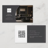 Luxus-Foto-QR-Code-Innenarchitekt Visitenkarte (Vorne/Hinten)