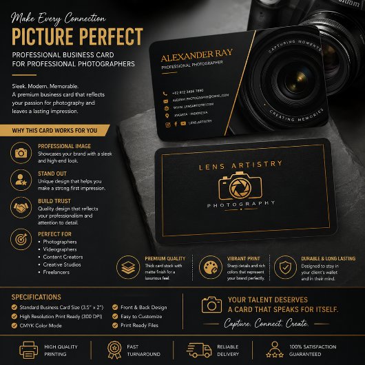 Luxus-Fotograf-Geschäftskarten-Design Visitenkarte