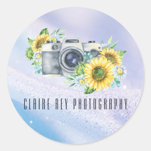 Luxus-Fotograf-Logo-Aufkleber Runder Aufkleber (Vorderseite)