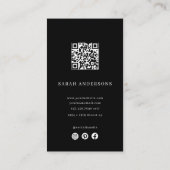 Luxus-Friseur-Geschäftskarte mit QR-Code  Visitenkarte (Rückseite)