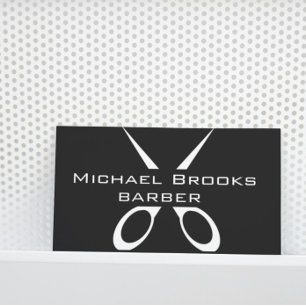 Luxus-Friseur-Geschäftskarte Schwarz-Weiß-Design Visitenkarte