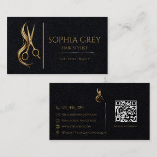 Luxus-Friseur in Schwarz und Gold Visitenkarte