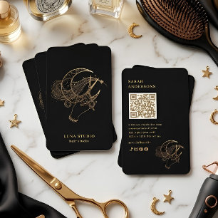 Luxus-Friseur Mystischer Schwarzer Gold-Himmel Visitenkarte