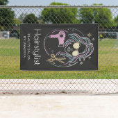 Luxus-Friseur-Schönheitssalon Modern Schwarz Banner (Insitu)