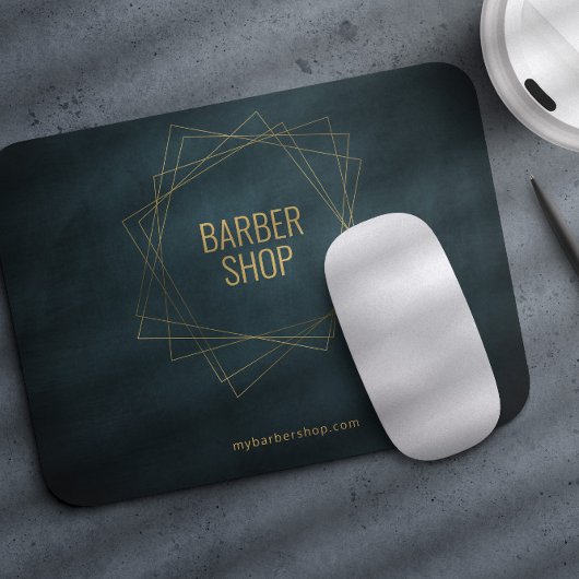 Luxus-Friseur-Shop Gold und Marine geometrisch Mousepad