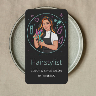 Luxus-Friseursalon Farb- und Styling-Eleganz Visitenkarte
