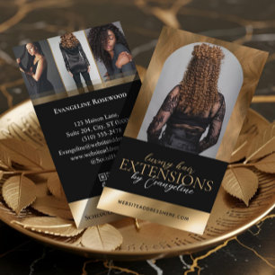 Luxus Friseursalon für Haarverlängerungen Foto Sch Visitenkarte