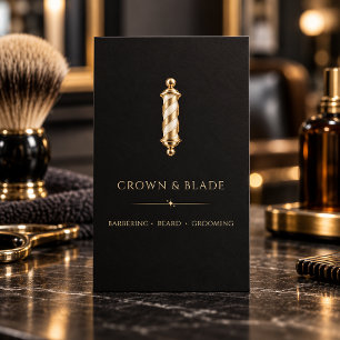 Luxus-Friseurshop in Schwarz und Gold Visitenkarte