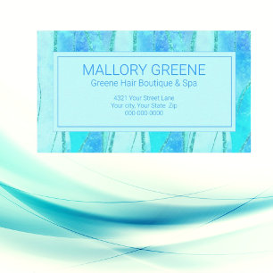 Luxus-Frisiersalon-Design Blue Glam Style Visitenkarte
