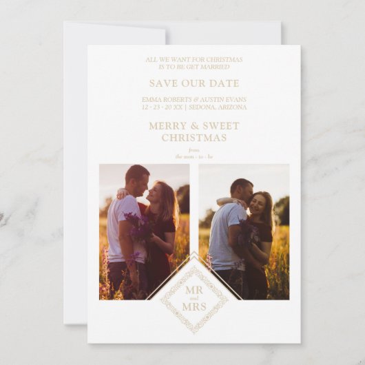 Luxus Frohe Weihnachten 2 Fotos Collage (Vorderseite)