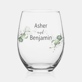 Luxus Frühjahr Wildblume Ivy Rose Hochzeit Weinglas Ohne Stiel