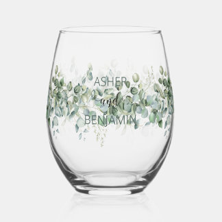 Luxus Frühjahr Wildblume Ivy Verlass Garden Nahtlo Weinglas Ohne Stiel