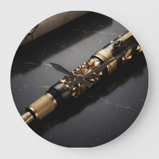 Luxus-Füllfederhalter-Kunstprint Große Wanduhr