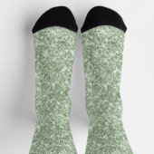 Luxus Funkelnd Sage Green Glitzer Socken (Oben)