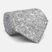 Luxus Funkelnd Silver Glitzer Krawatte (Gerollt)