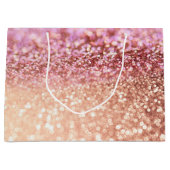 Luxus funkelnde rosa Ombre Glitzer-Steigung Große Geschenktüte (Vorderseite)
