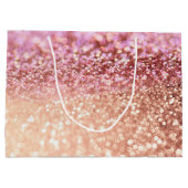 Luxus funkelnde rosa Ombre Glitzer-Steigung Große Geschenktüte (Rückseite)