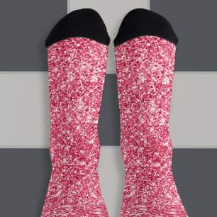 Luxus Funkelndes Magenta-Beeren-Glitter Socken
