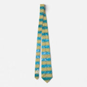 Luxus für Ihren Monogram Gold Glitzer Blue Modern Krawatte (Rückseite)