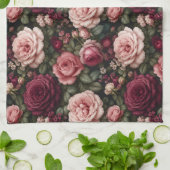 Luxus-Gartenrosen-Blumenkunst Geschirrtuch (Gefaltet)