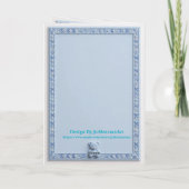 Luxus-Geburtskarte für Jungen - Blauer Teddy 3D Karte (Rückseite)
