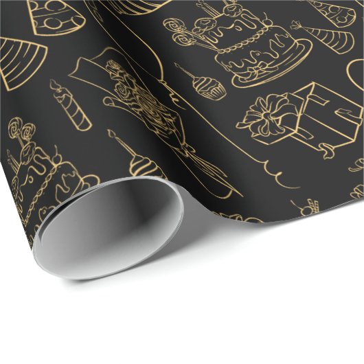 Luxus-Geburtstagskorb Geschenkpapier (Rolleneckpunkt)