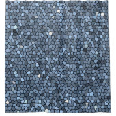 Luxus gefestigtes Glas Blue Silver Duschvorhang (Vorderseite)