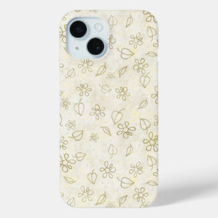 Luxus Gelbe Vintage-Blumen Blätter Abstrakte Kunst Case-Mate iPhone Hülle