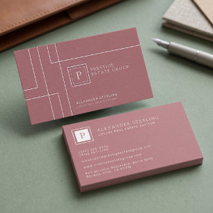 Luxus-Geometrisches-Minimalistisches-Monogramm-Des Visitenkarte