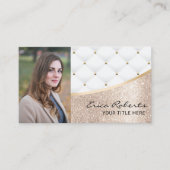 Luxus gequilt moderne Gold Custom Foto Visitenkarte (Vorderseite)