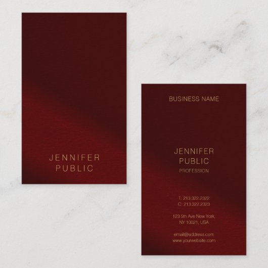 Luxus-Geschäftskarten Elegantes Template Goldtext Visitenkarte (Vorne/Hinten)