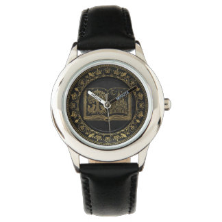 Luxus-Geschenk mit Goldblatt-Geschichtebuch-Erinne Armbanduhr