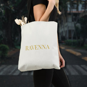 Luxus-Geschenk mit individuellem Namen in Gold-Ser Tasche